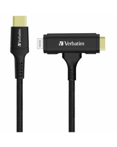 VERBATIM CABLE - 2 IN 1 120CM USB C TO C