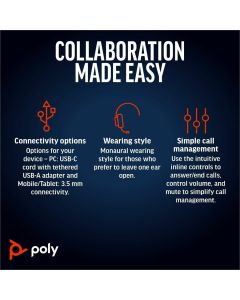 Poly BW 5220 USB-C HS +3.5mmP +USB-C/A