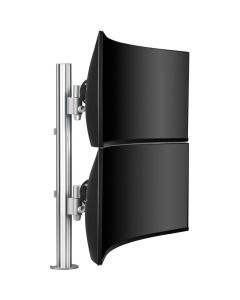 ATDEC DUAL STACK DESK MOUNT SILVER