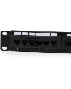 24 Port 1U Rackmount Cat6 Patch Panel