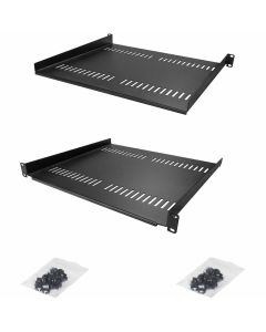 2-Pack 1U Server Rack Shelf Vented