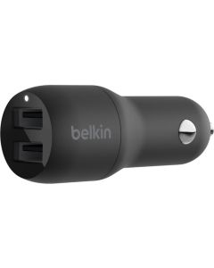 Dual USB-A Car Charger 12W X2 BLK