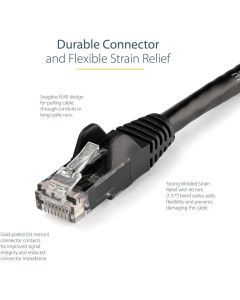 3m Black Snagless Cat6 UTP Patch Cable