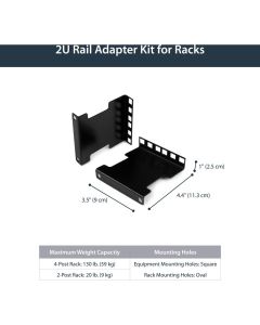 RAIL DEPTH ADAPTER FOR RACKS - 4 IN - 2U