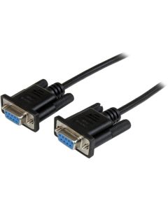 2m Black DB9 RS232 Null Modem Cable FF