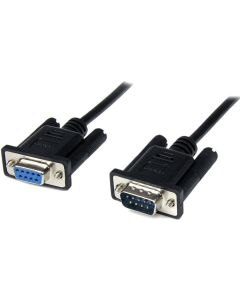 2m Black DB9 RS232 Null Modem Cable F/M