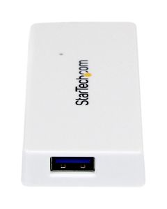 Portable 4 Port Mini USB 3.0 Hub - White