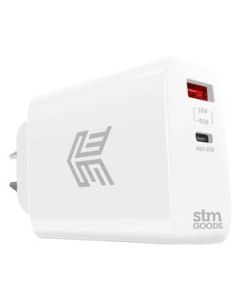 65W POWER ADAPTER (1 USB-C/1 USB-A) WHT