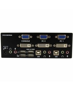 2 Port DVI VGA Dual Monitor KVM Switch