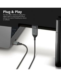 2M ULTRA USB-C TO DP CABLE - 4K S.GREY