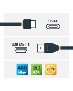 2m USB C to Mini USB Cable M/M - USB 2.0
