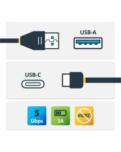 1m 3ft USB to USB C Cable M/M - USB 3.0