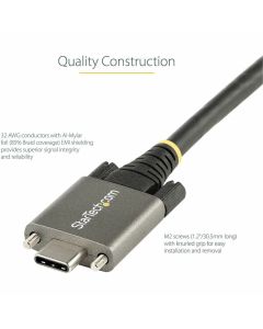 1m Side Screw Locking USB C Cable 10Gbps