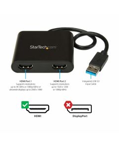 USB to Dual HDMI Adapter - 4K