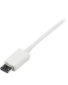 2m White Micro USB Cable - A to Micro B